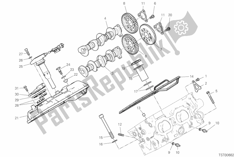 All parts for the Rear Head - Timing System of the Ducati Streetfighter V4 S USA 1103 2020